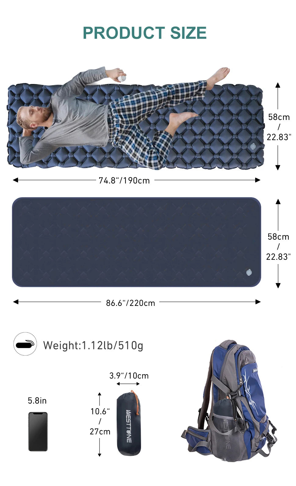WESTTUNE lightweight Inflatable Mattress