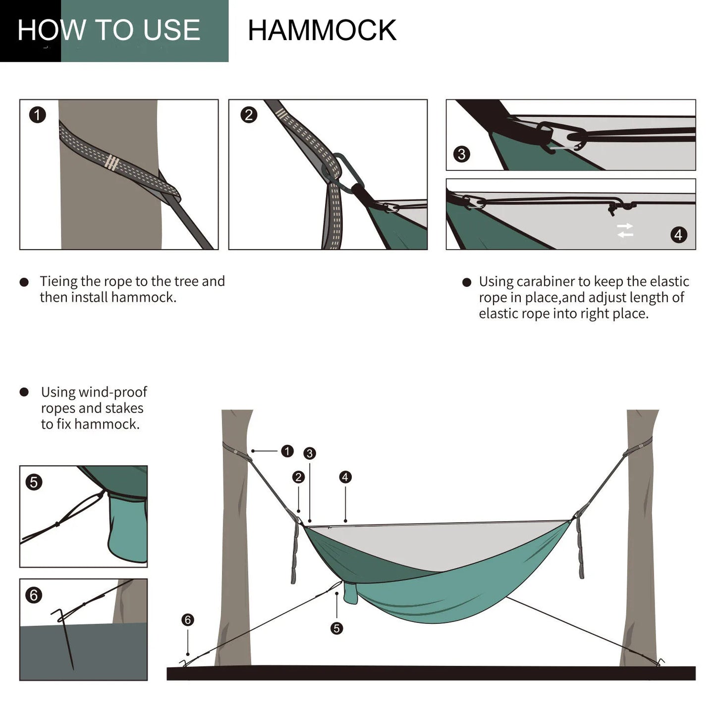 Portable Camping Hammock with Waterproof Fly