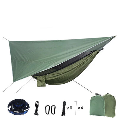 Portable Camping Hammock with Waterproof Fly