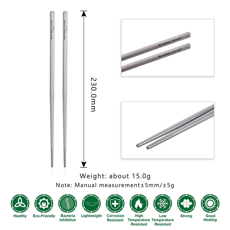 Boundless Voyage Titanium Knife Fork Spoon Chopsticks Cutlery Set