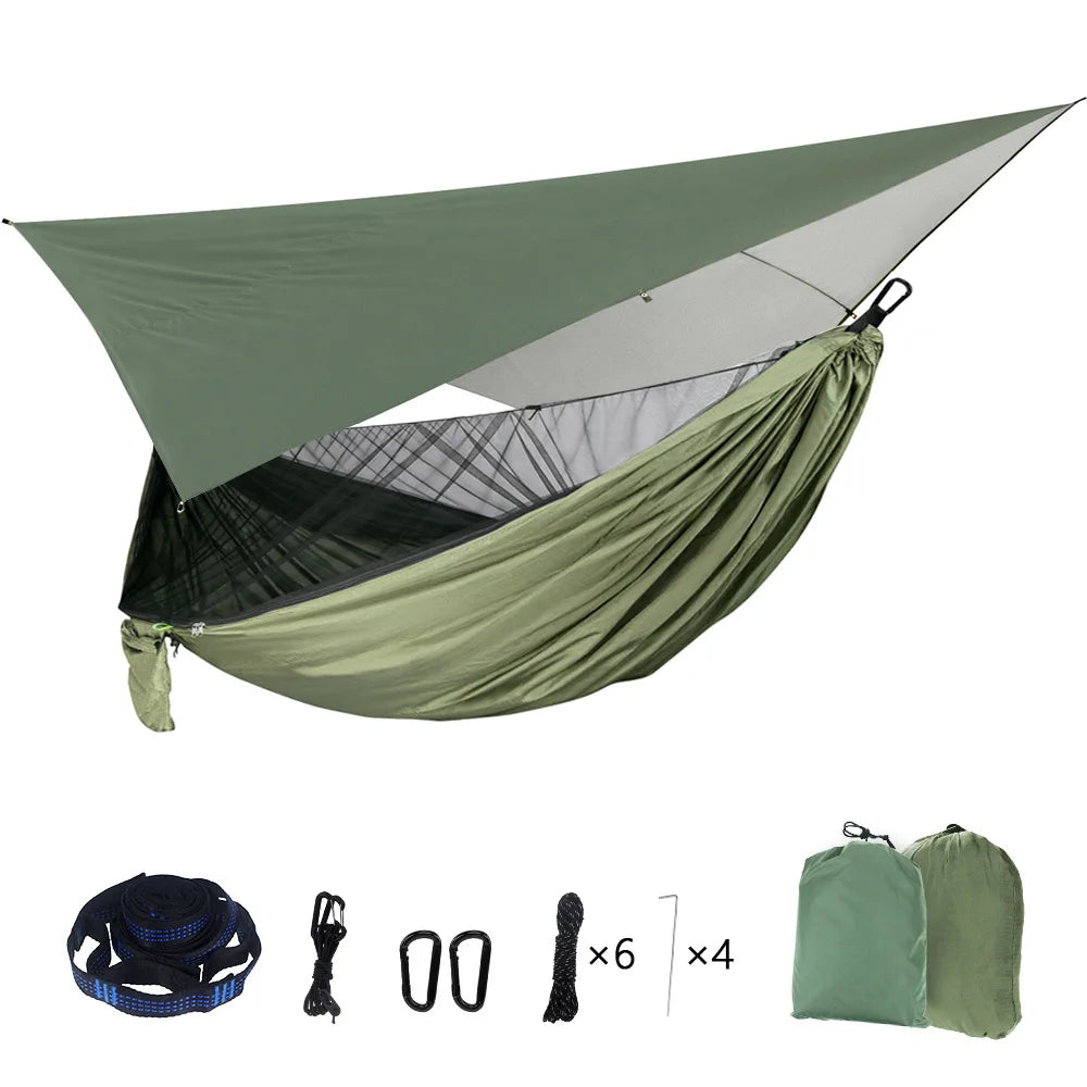 Portable Camping Hammock with Waterproof Fly
